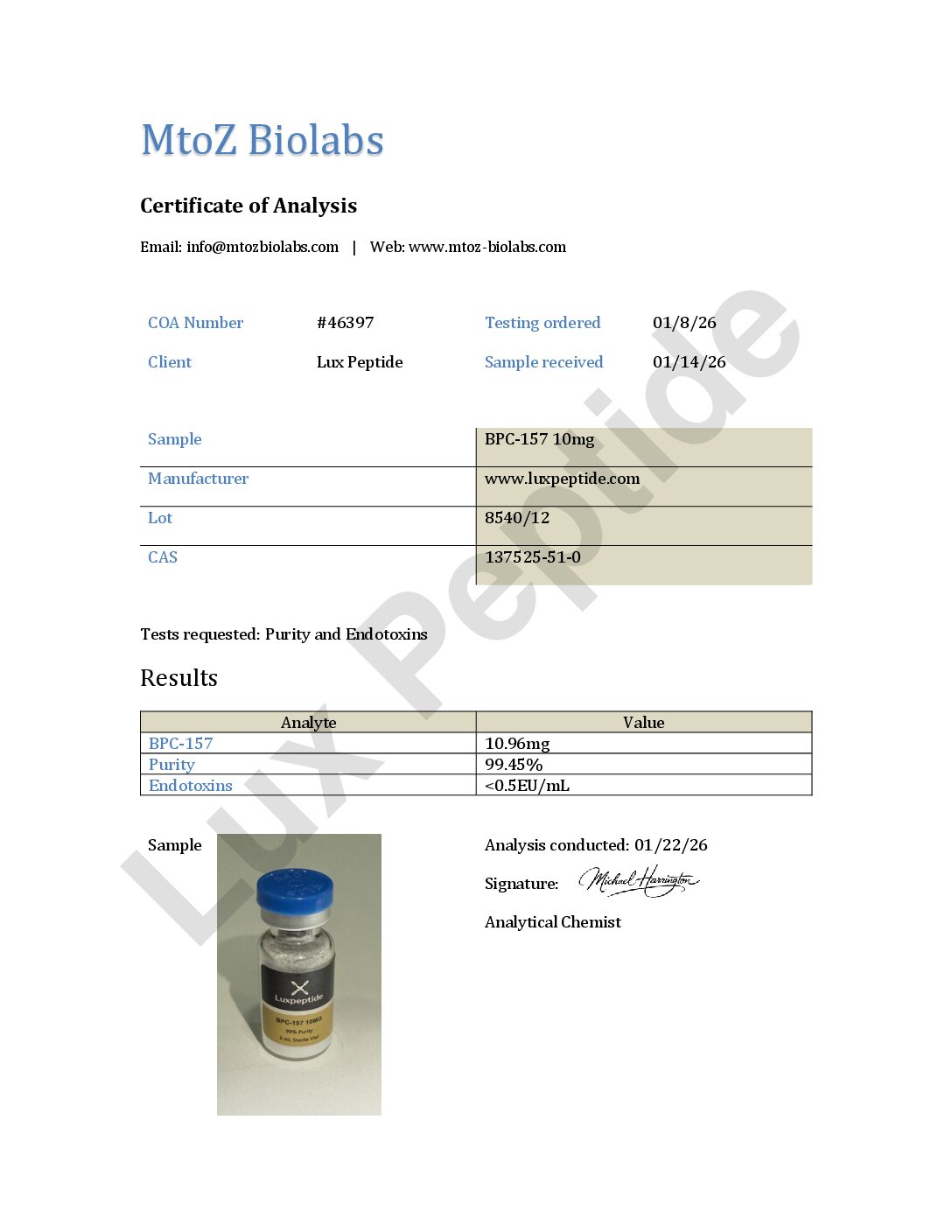 BPC-157 · Luxpeptide